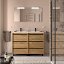 Mueble de baño Attila con patas 6 cajones doble seno roble africa 120 cm de Salgar